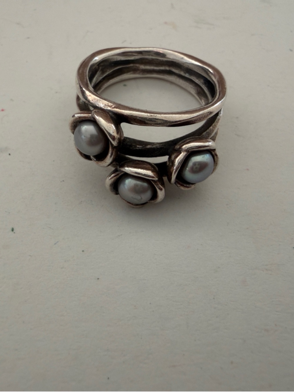 Sterling Silver Floral Ring